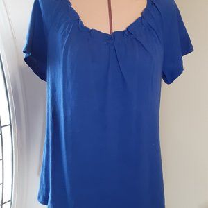 KIM ROGERS Royal Blue Top Size Small Cap Sleeve